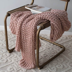 Lofaris Coarse Yarn Pure Color Decorative Soft Knitt Blanket