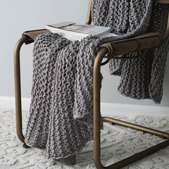Lofaris Coarse Yarn Pure Color Decorative Soft Knitt Blanket