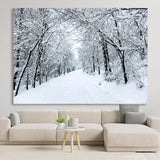 Load image into Gallery viewer, Lofaris Cold And Snowy Alley With White Forest Winter Backdrop