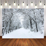 Load image into Gallery viewer, Lofaris Cold Snowy Alley With White Forest Winter Backdrop