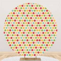 Lofaris Colored Ball Happy Birthday Round Backdrop For Party