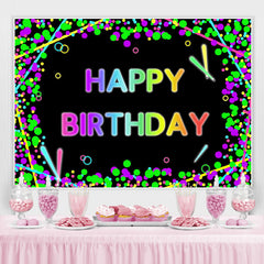 Lofaris Colored Circle With Abstract Lines Birthday Backdrop