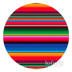 Lofaris Colored Dark Simple Lines Circle Birthday Backdrop