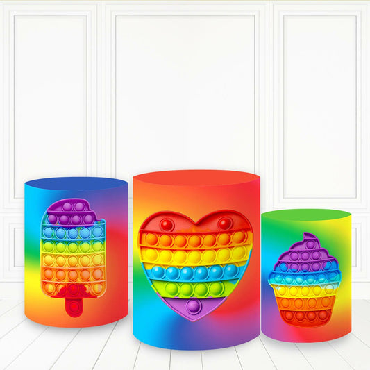 Lofaris Colored Ice Cream Cylinder Cover Building Block Theme Pillar Wrap