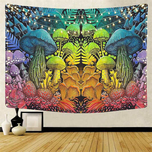 Lofaris Colored mushroom And Glitter Art Decor Wall Tapestry