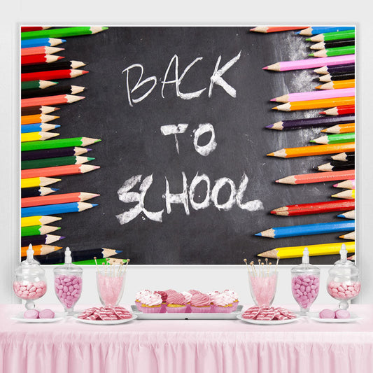 Lofaris Colored pencil blackboard kids back to school backdrop