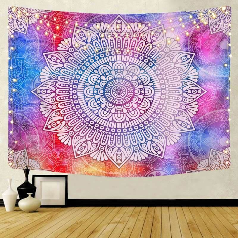 Lofaris Colorful And Dreamy Bohemian Mandala Floral Wall Tapestry