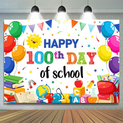Lofaris Colorful Balloons Flags Back To School Backdrop