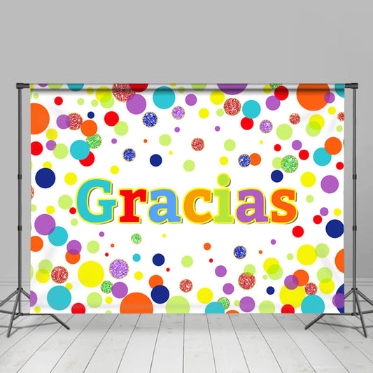 Lofaris Colorful Bright Dots Thanksgiving Day Backdrop