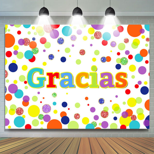 Lofaris Colorful Bright Dots Thanksgiving Day Backdrop