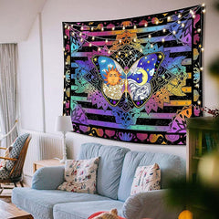 Lofaris Colorful Butterfly Abstract Galaxy Mandala Wall Tapestry