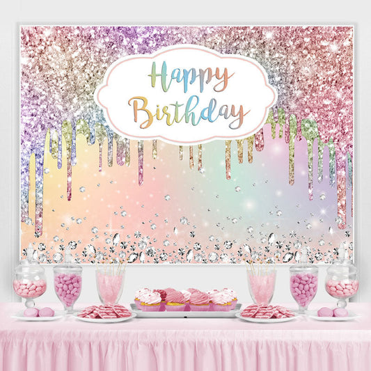 Lofaris Colorful Diamonds Glitter Bokeh Backdrop For Birthday