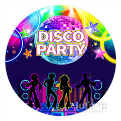 Lofaris Colorful Disco Party Circle Backdrop For Dance Night