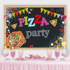Lofaris Colorful Dot And Flags Pizza Party Birthday Backdrop