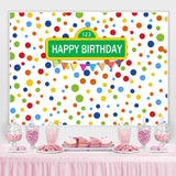 Load image into Gallery viewer, Lofaris Colorful Dot With White Happy Birthday Party Backdrop