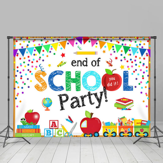 Lofaris Colorful Elements End Of School Party Decotation Backdrop
