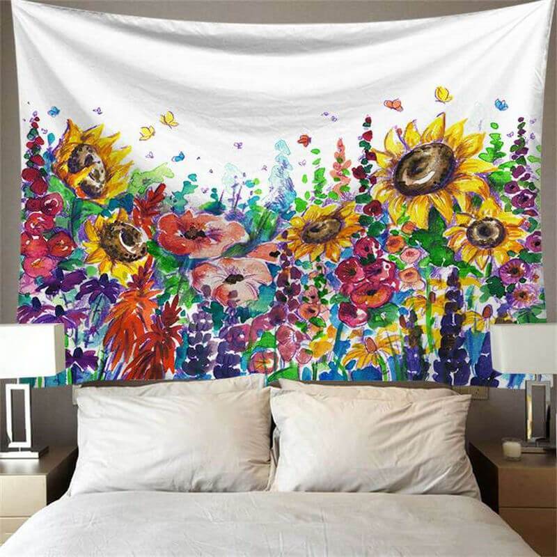 Lofaris Colorful Floral Painting Style Still Life Wall Tapestry