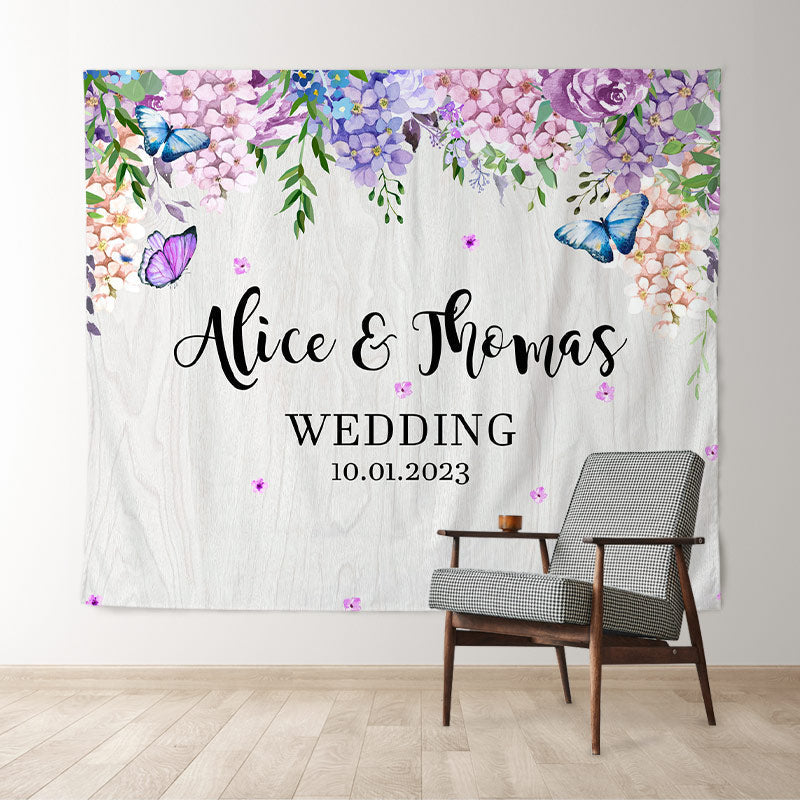 Lofaris Colorful Flowers And Butterfly Spring Theme Backdrop