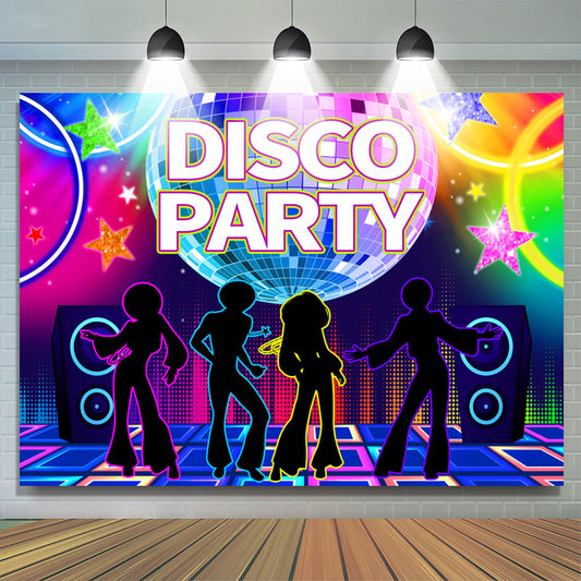 Lofaris Colorful Glitter Abstract Disco Party Dance Backdrop