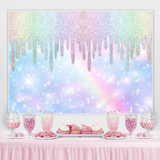 Lofaris Colorful Glitter Bokeh Rainbow Scene Birthday Backdrop