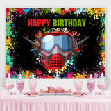 Load image into Gallery viewer, Lofaris Colorful Graffiti And Gas Mask Happy Birthday Backdrop