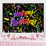 Load image into Gallery viewer, Lofaris Colorful Graffiti Based On Black Happy Birthday Backdrop