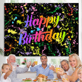 Load image into Gallery viewer, Lofaris Colorful Graffiti Based On Black Happy Birthday Backdrop