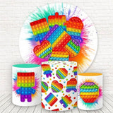 Load image into Gallery viewer, Lofaris Colorful Graffiti Pop Wall Round Birthday Backdrop Kit
