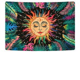 Load image into Gallery viewer, Lofaris Colorful Leaves And Sun Abstract Galaxy Wall Tapestry