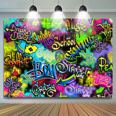 Lofaris Colorful Letter And Graffiti Wall Backdrop For Party