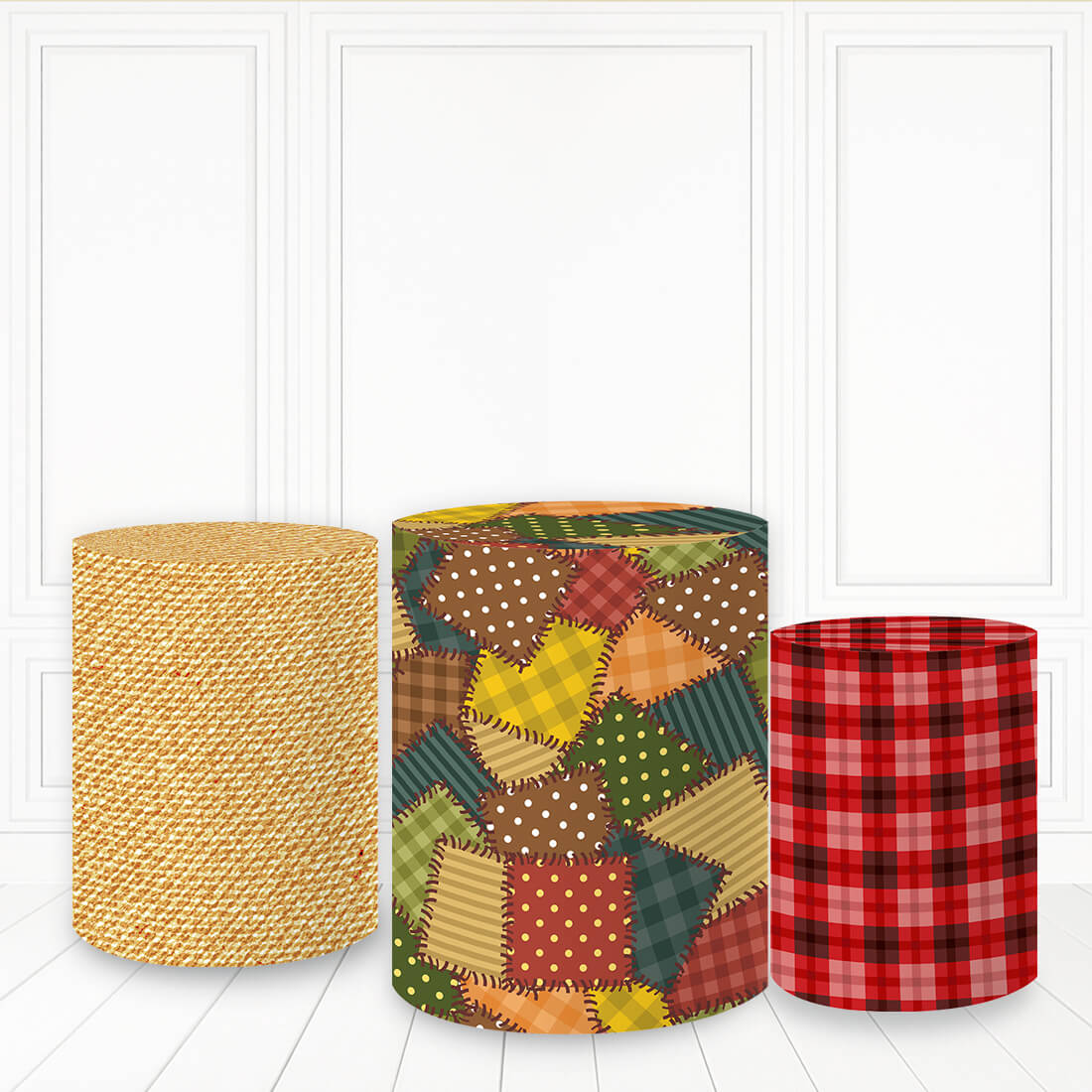 Lofaris Colorful Pattern Plinth Cover Simple Blank Cylinder