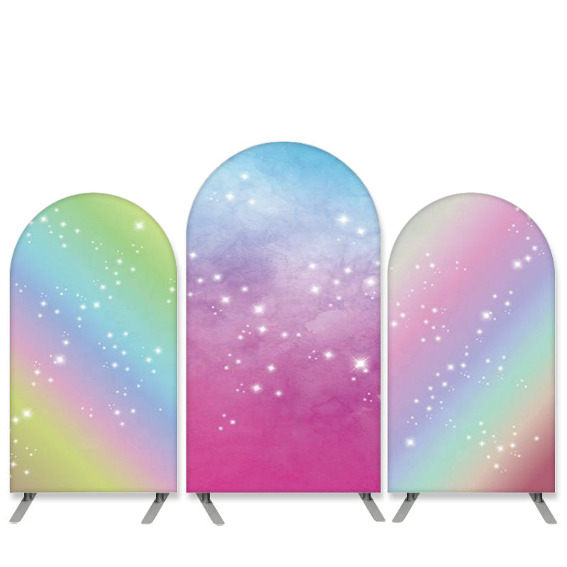 Lofaris Colorful Rainbow Theme Glitter Birthday Arch Backdrop Kit