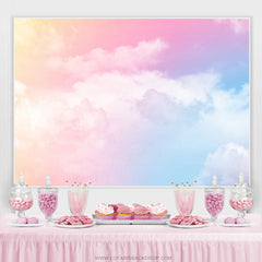 Lofaris Colorful Smooth Cloud Backdrop Banner For Birthday Party