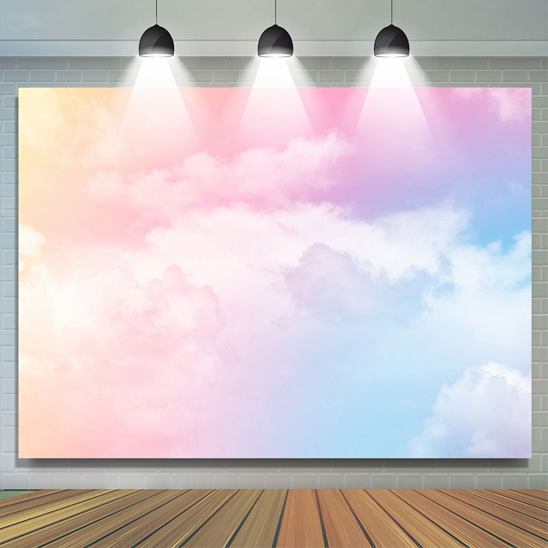 Lofaris Colorful Smooth Cloud Backdrop Banner For Birthday Party