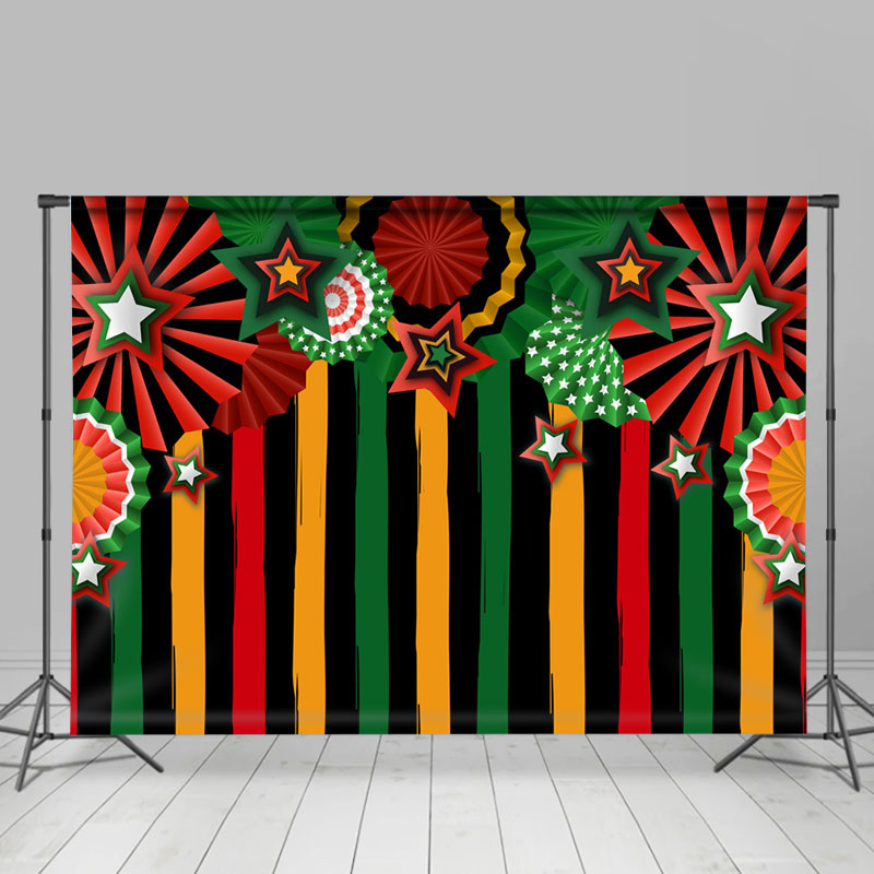 Lofaris Colorful Star And Stripe Mexican Fiesta Backdrop