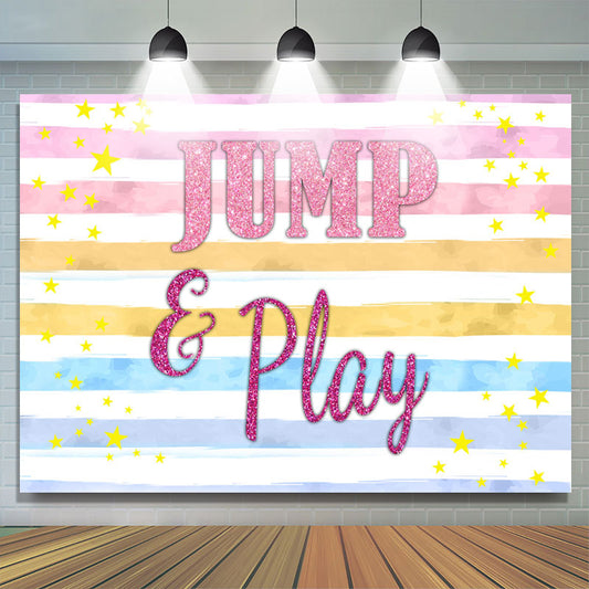 Lofaris Colorful Stripe Star Jump And Play Night Party Backdrop