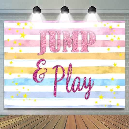 Lofaris Colorful Stripe Star Jump And Play Night Party Backdrop