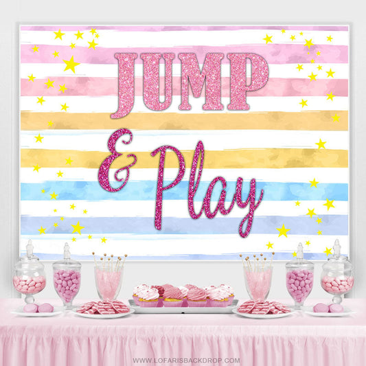 Lofaris Colorful Stripe Star Jump And Play Night Party Backdrop