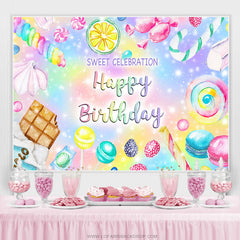 Lofaris Colorful Sweet Celebration Candy Birthday Backdrop