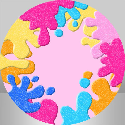 Lofaris Colorful Watercolor Birthday Circle Backdrop Kit