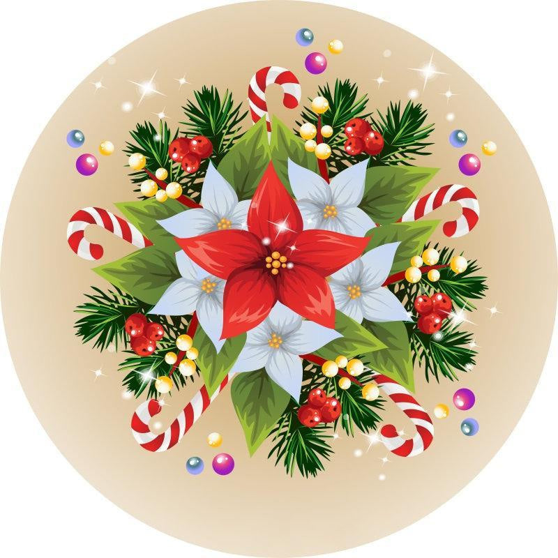 Colorfule Christmas Garland Round Backdrop For Christmas – Lofaris