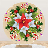Load image into Gallery viewer, Lofaris Colorfule Christmas Garland Round Backdrop For