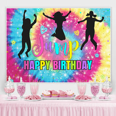 Lofaris Colour Glitter Bokeh Girl Jump Happy Birthday Backdrop