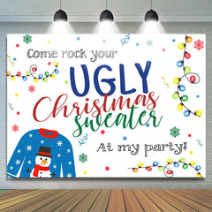 Lofaris Come Rock Your Ugly Christmas Sweater Party Backdrop