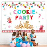 Load image into Gallery viewer, Lofaris Cookie Party Snowflake Christmas Tree Lights Backdrop