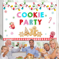 Lofaris Cookie Party Snowflake Christmas Tree Lights Backdrop