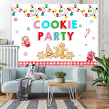Load image into Gallery viewer, Lofaris Cookie Party Snowflake Christmas Tree Lights Backdrop