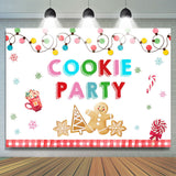 Load image into Gallery viewer, Lofaris Cookie Party Snowflake Christmas Tree Lights Backdrop