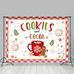 Lofaris Cookies and Cocoa Gingerbread Snowflake Backdrop for Party