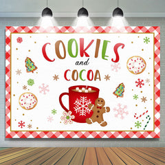 Lofaris Cookies and Cocoa Gingerbread Snowflake Backdrop for Party